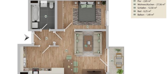 Apartamento de 2 divisões em Leipzig, Germany N.º 305879 5