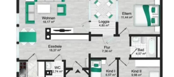 3 غرف نوم شقة في Rhein-Neckar-Kreis, Germany رقم 349551 11