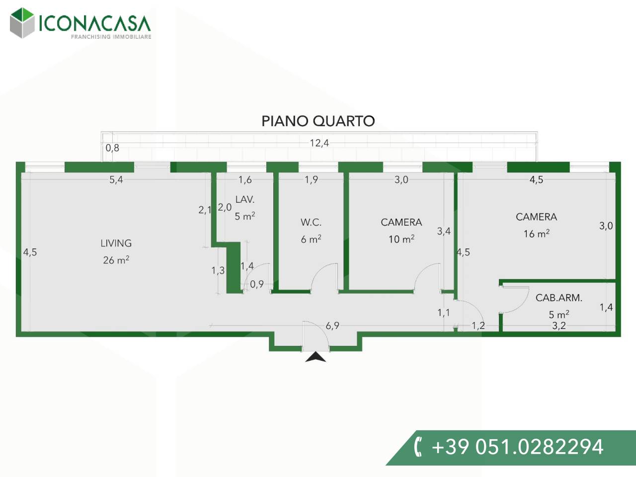 4-Zimmer Wohnung in Bologna, Italy, Nr. 18863