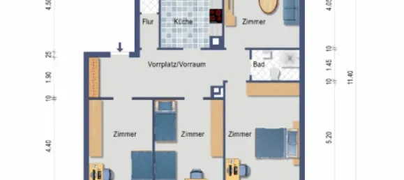 4غرفة شقة في Rems-Murr-Kreis, Germany رقم 31706 13