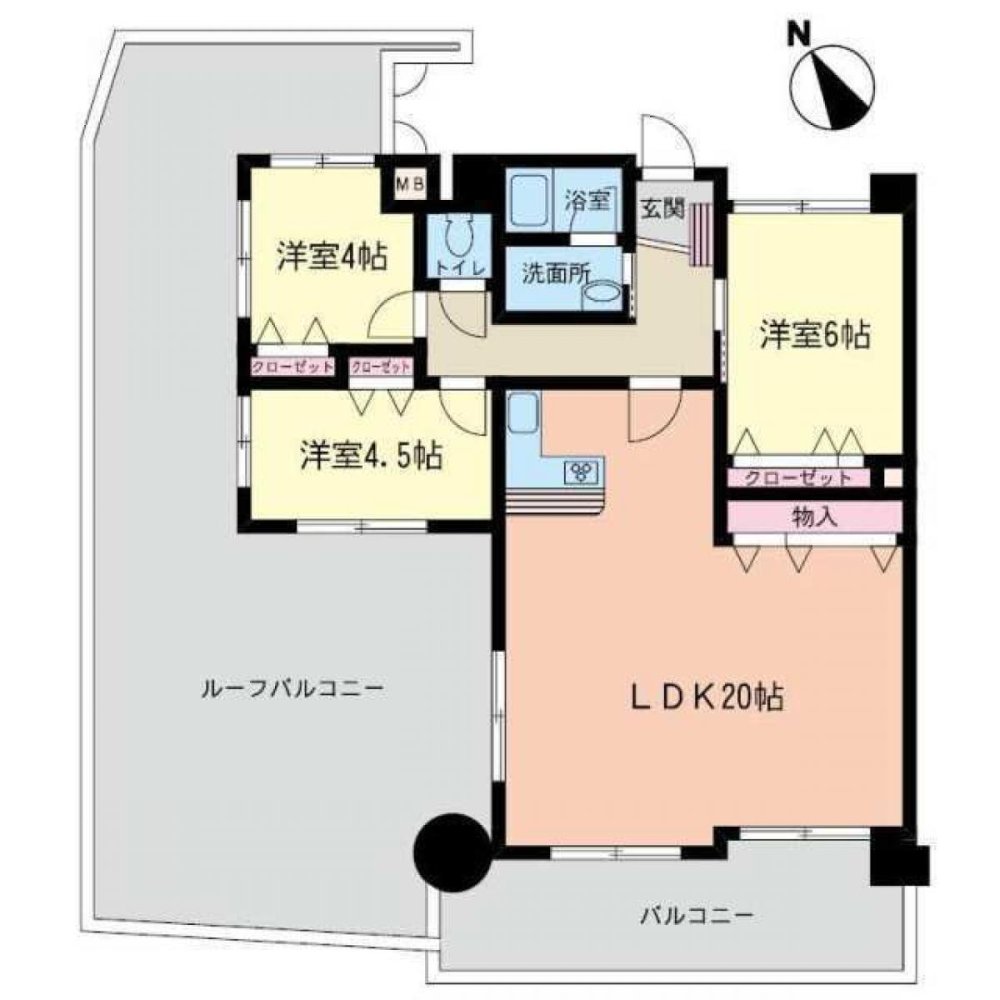 3 غرف نوم شقة في Fukuoka, Japan رقم 2372