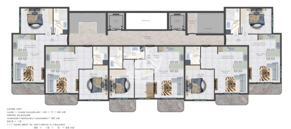 Apartamento 1+1 em Konakli, Turkey N.º 9126 25