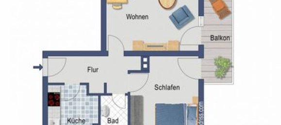 2-salle Appartement à Duisburg, Germany No. 6563 4