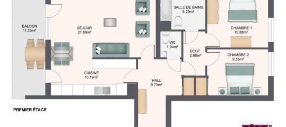 Apartamento de 2 dormitorios en Etrembieres, France No. 317216 2
