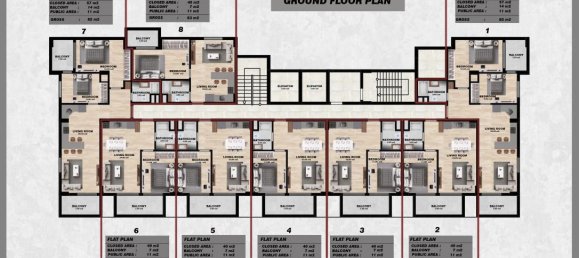 3-salle Appartement à Alanya, Turkey No. 11937 8