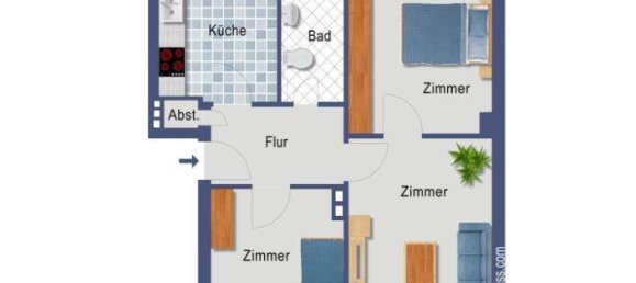 Apartamento de 3 divisões em Bremen, Germany N.º 22961 3