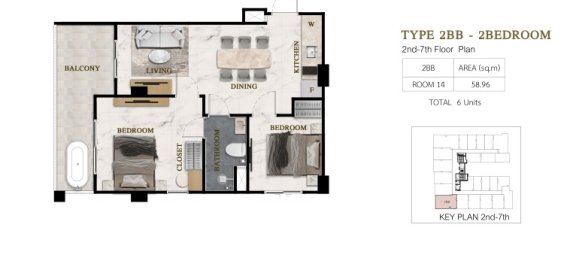 2 Schlafzimmer Eigentumswohnung in Pattaya, Thailand, Nr. 150960 2