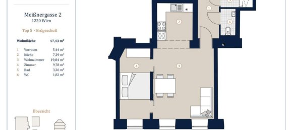 2غرفة شقة في Vienna, Austria رقم 30057 19