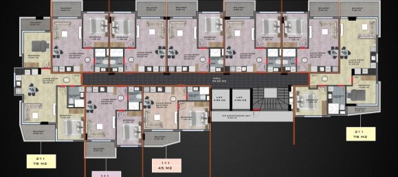 Квартира с 2 комнатами в Аланья, Турция № 13313 2