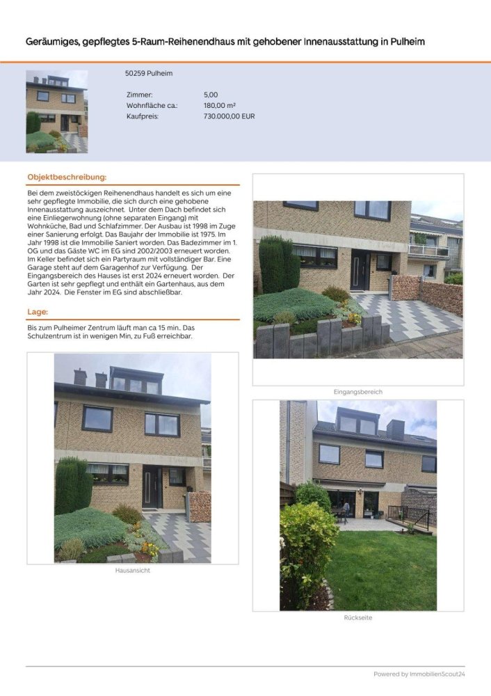 3 bedrooms Townhouse in Rhein-Erft, Germany No. 239087