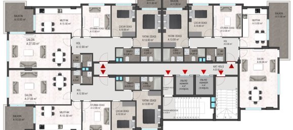 4غرفة شقة في Mahmutlar, Turkey رقم 23113 5