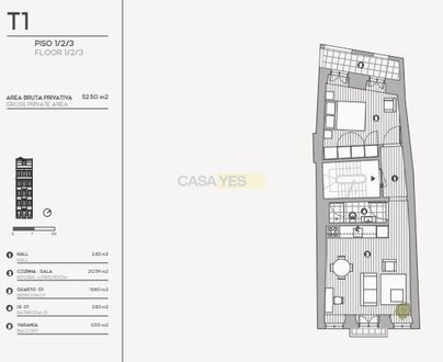Apartamento T1 em Oeiras, Portugal N.º 13033