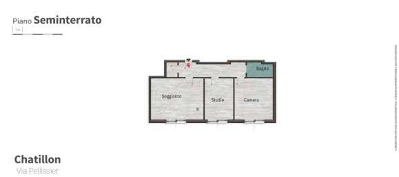 3 rooms Apartment in Chatillon, Italy No. 73619 2