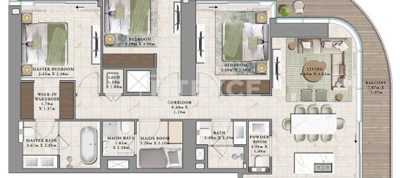 2 Schlafzimmer Wohnung in Dubai, UAE, Nr. 111813 14