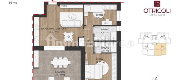 2 bedrooms Apartment in Rome, Italy No. 10714 4