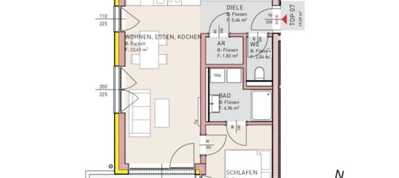 Квартира с 2 комнатами в Ноймаркт им Хаусрукрайс, Австрия № 148102 7