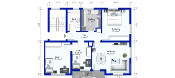 Квартира с 2 спальнями в Восточный Альб, Германия № 88436 38