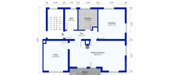 Квартира с 2 спальнями в Восточный Альб, Германия № 88436 34