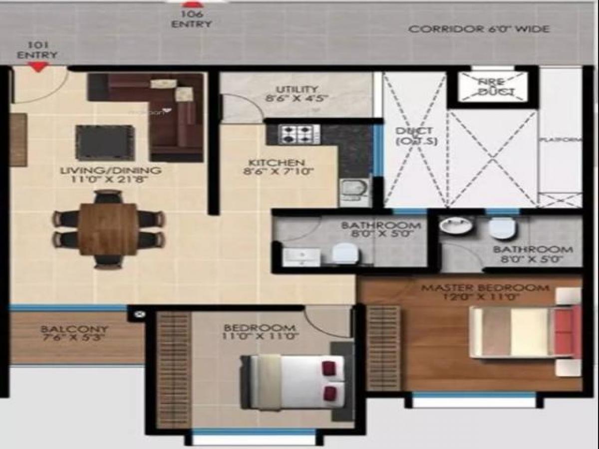 2 bedrooms House in Bangalore, India No. 44646