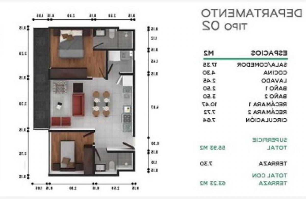 Apartamento T2 em Mexicali, Mexico N.º 167384