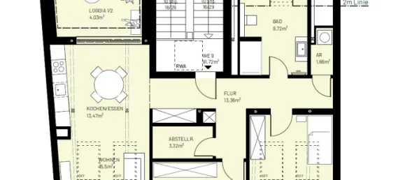 Квартира с 2 спальнями в Лейпциг, Германия № 366420 3