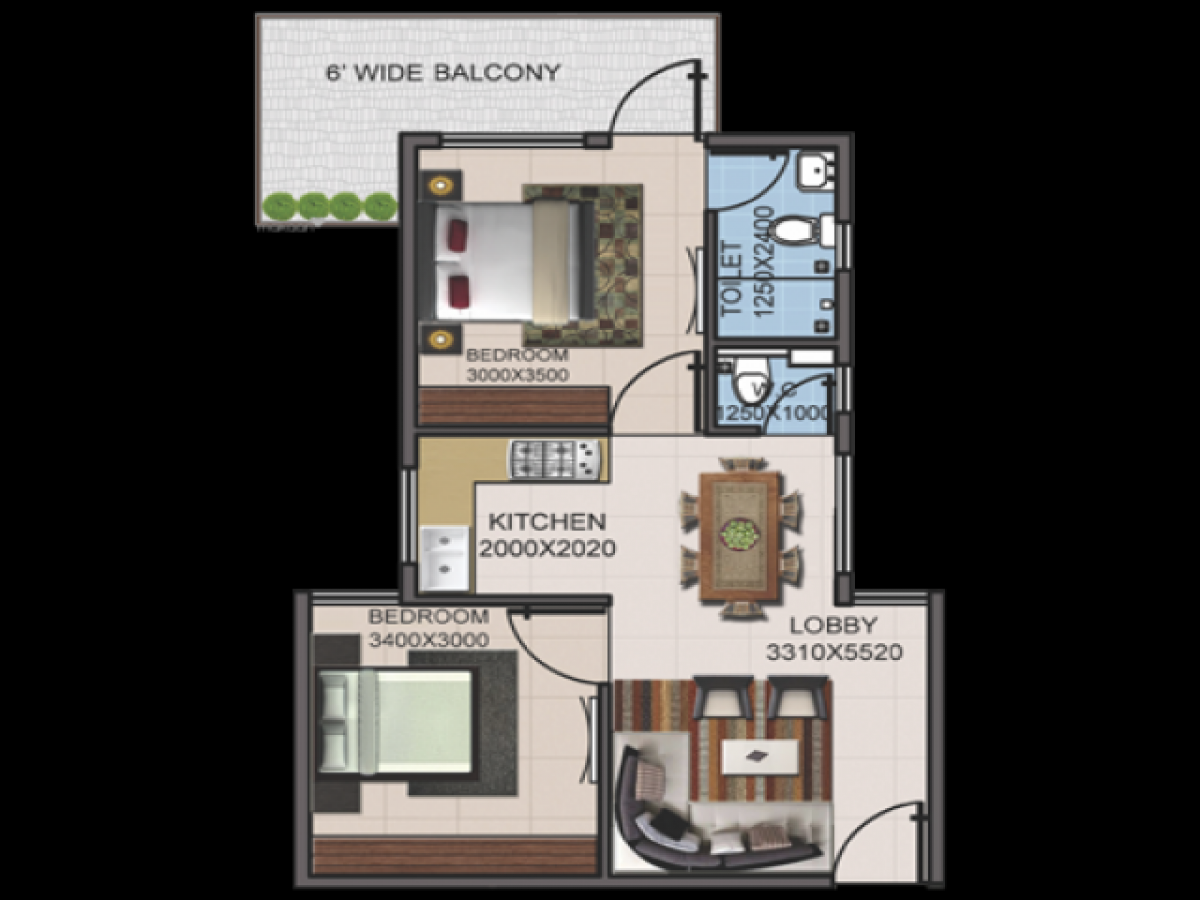 2 bedrooms House in Gurgaon, India No. 44641