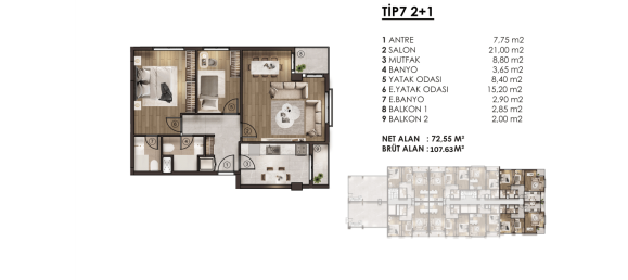 3 rooms Apartment in Beylikduezue, Turkey No. 27484 18
