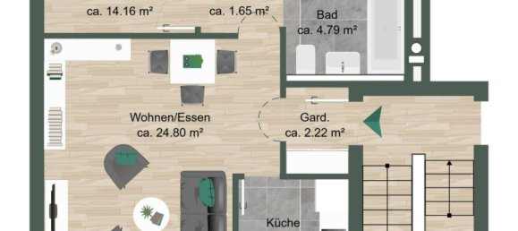 Квартира с 2 спальнями в Липпе, Германия № 180476 14