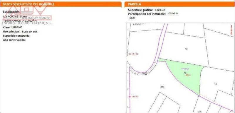 1023m² Land in Muros, Spain No. 166224