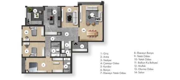 Квартира с 5 комнатами в Анкара, Турция № 26926 16