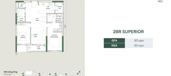 Apartamento com 2 quartos em condomínio em Thu Dau Mot, Vietnam N.º 19759 2
