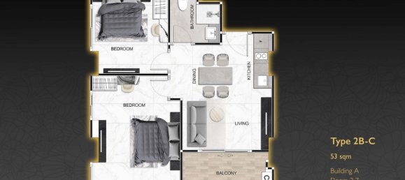 2 dormitorios apartamento en venta en Pattaya, Chonburi, Eastern Thailand, Thailand № 32788 4