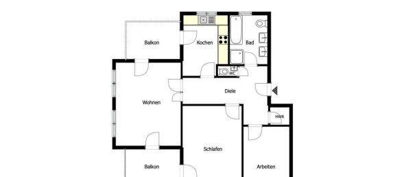 Квартира с 2 спальнями в Потсдам-Миттельмарк, Германия № 287890 6