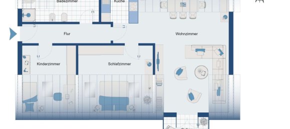 Квартира с 2 спальнями в Айхах-Фридберг, Германия № 154801 14
