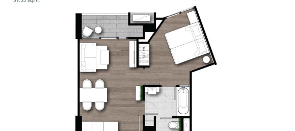 1 chambre Condo à Eco Resort Chon Buri, Thailand No. 29999 2