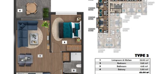 Apartment 1+1 in Konakli, Turkey No. 3589 27