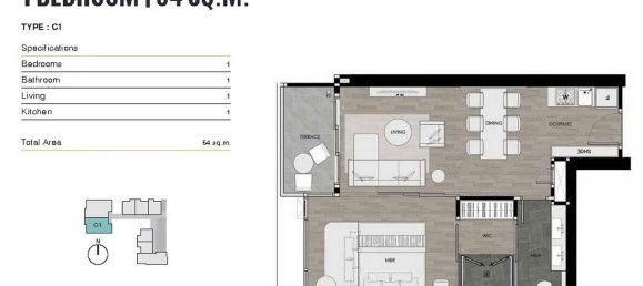 Apartamento com 1 quarto em condomínio em Pattaya, Thailand N.º 28688 13