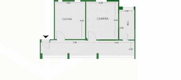 2 rooms Apartment in Bologna, Italy No. 21424 2