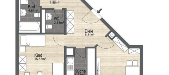 2 Schlafzimmer Wohnung in München, Germany, Nr. 254330 29