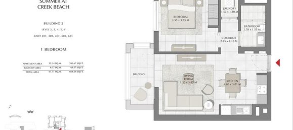 1 Schlafzimmer Wohnung in Dubai Creek Harbour (The Lagoons), UAE, Nr. 100835 10