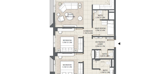 1 Schlafzimmer Wohnung in Dubai Creek Harbour (The Lagoons), UAE, Nr. 121608 7