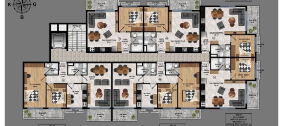 Apartamento 1+1 em Konakli, Turkey N.º 31404 21