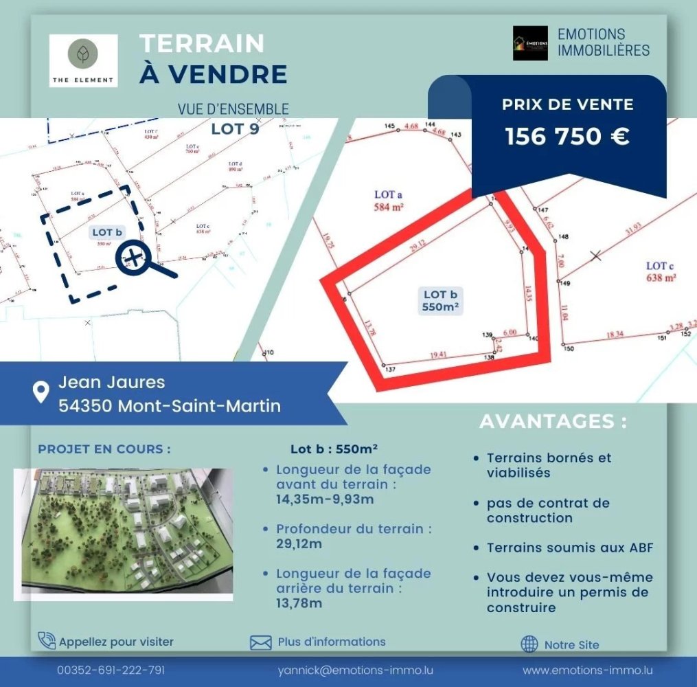  قطعة أرض في Mont-Saint-Martin, France رقم 63818