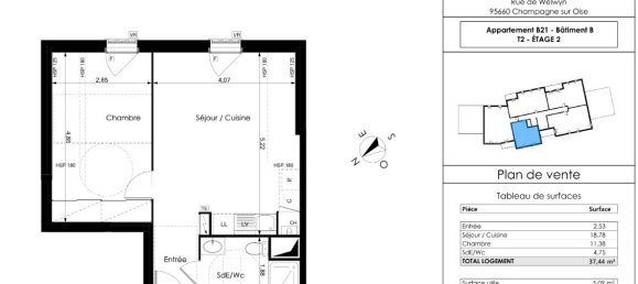 1 Schlafzimmer Wohnung in Champagne-sur-Oise, France, Nr. 166280 2