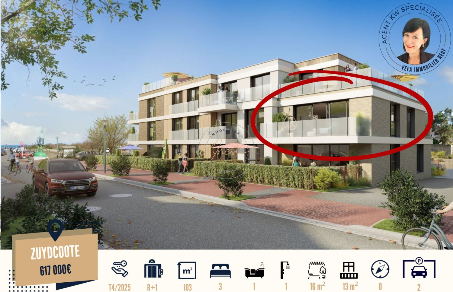 Apartamento de 3 dormitorios en Zuydcoote, France No. 208891