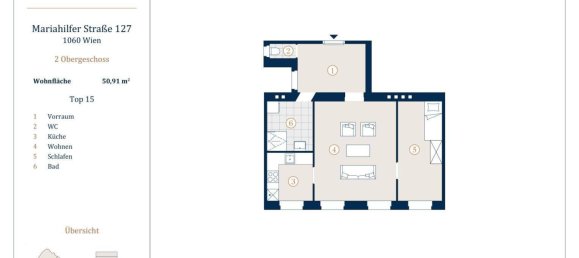 2-Zimmer Wohnung in Mariahilf, Austria, Nr. 133894 12