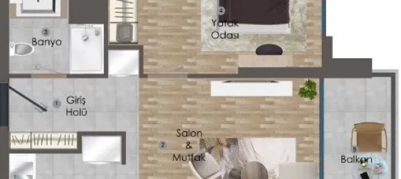 شقة 1+1 في Mugla, Turkey رقم 33206 27