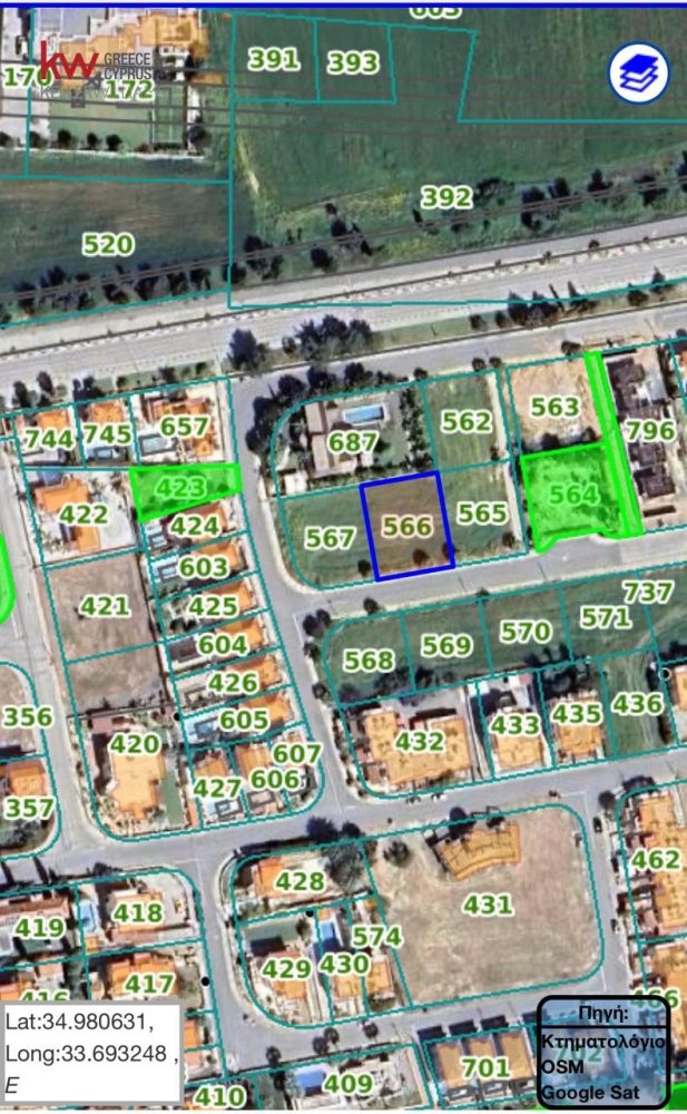 686 m² terreno en venta en Pyla, Larnaka, Cyprus № 26604