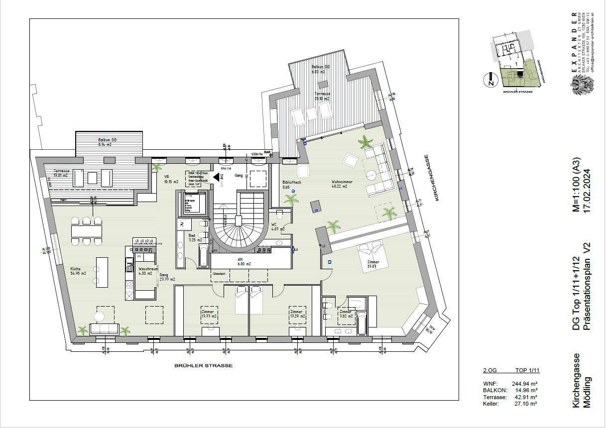 5 rooms Penthouse in Modling, Austria No. 224892