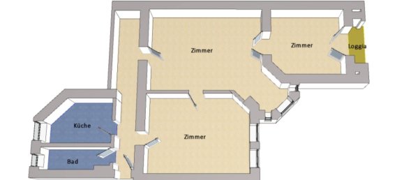 3غرفة شقة في Friedrichshain, Germany رقم 306534 3